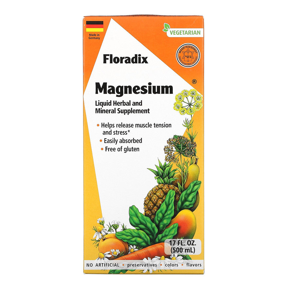 Floradix Magnesium Vegetarian Liquid Supplement for Muscle and Bone Support, 17 Oz